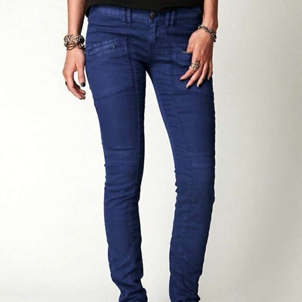 Free people moto utility jeans